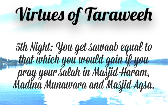 THE VIRTUE OF TARAWEEH